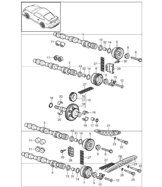 Diagram 103-16 Porsche Boxster 718 (982) 2017>> Motore