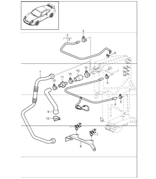Diagram 104-08 Porsche 997 (911) MK1 2005-2008 Engine