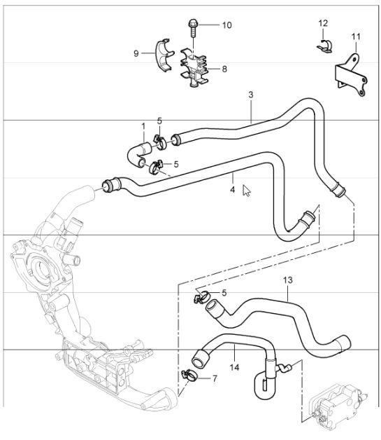 Diagram 105-03 Porsche Macan (95B) MK1 (2014-2018) Engine