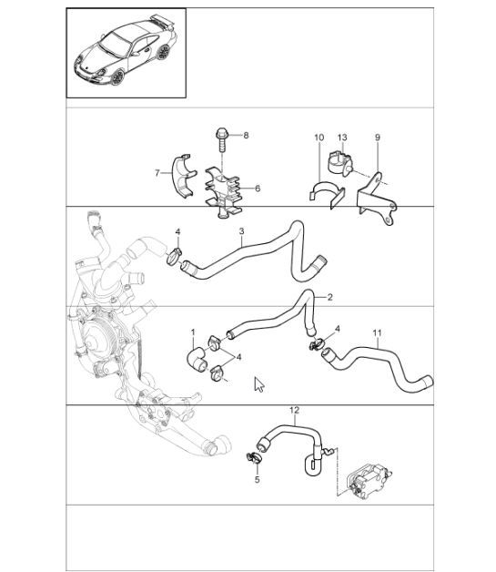 Diagram 105-04 Porsche Cayman 718C (982C) 2017>> Engine
