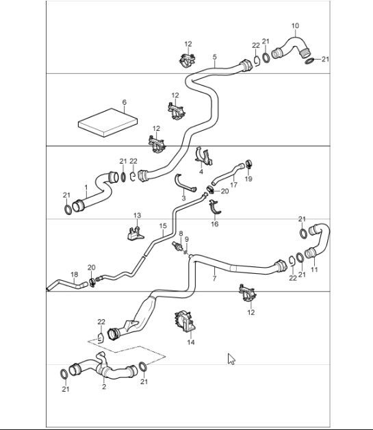 Diagram 105-05 Porsche Macan (95B) MK1 (2014-2018) Engine