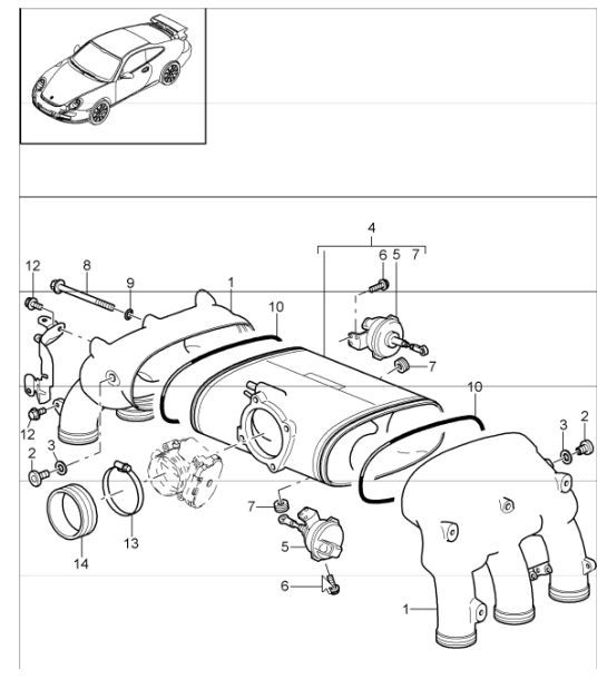 Diagram 107-10 Porsche 991 (911) MK1 2012-2016 Engine