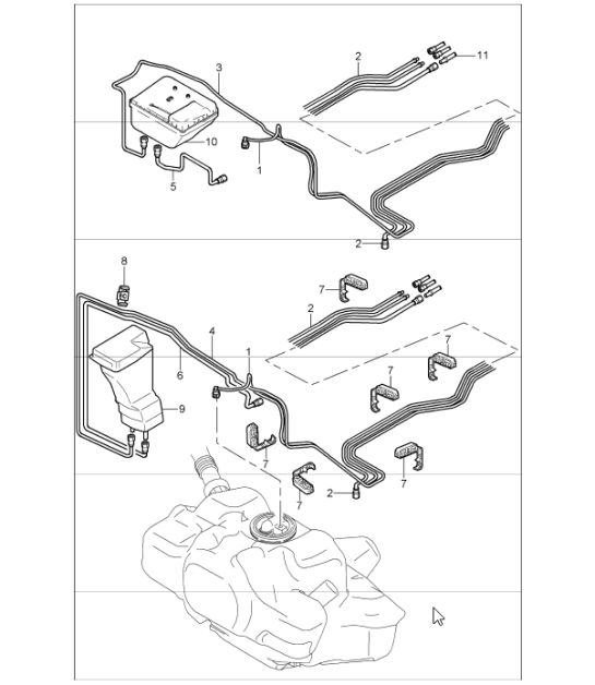 fuel system front 997 GT3 M97.76 2007-09