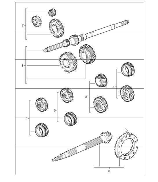 Diagram 303-01 Porsche Cayman 987C / 981C (2005-2016) Transmission
