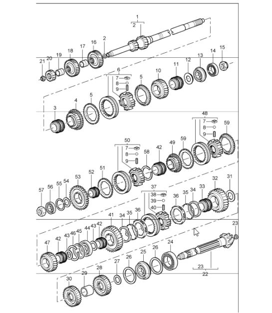gears and shafts 997 GT3 / GT3 RS G97.90/92 2010 ONAWRDS