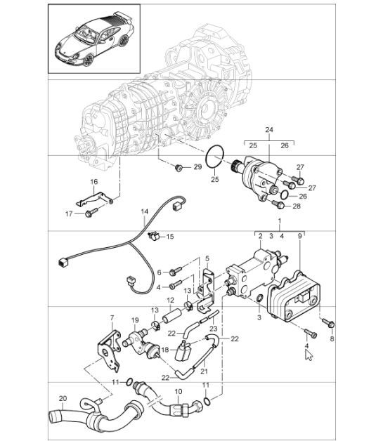 Diagram 307-01 Porsche Cayman 987C / 981C (2005-2016) Transmission