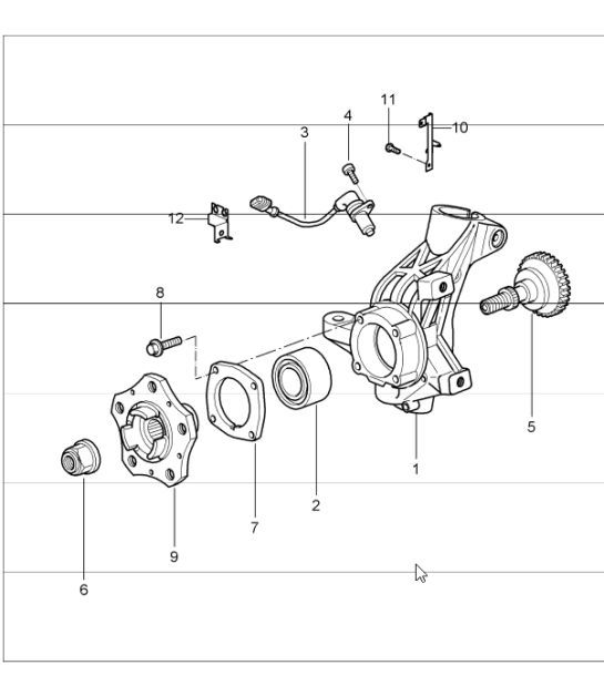Diagram 401-05 Porsche 356 (1950-1965) Front Axle, Steering 