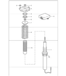 suspension shock absorber strut 997 GT3 2007-11