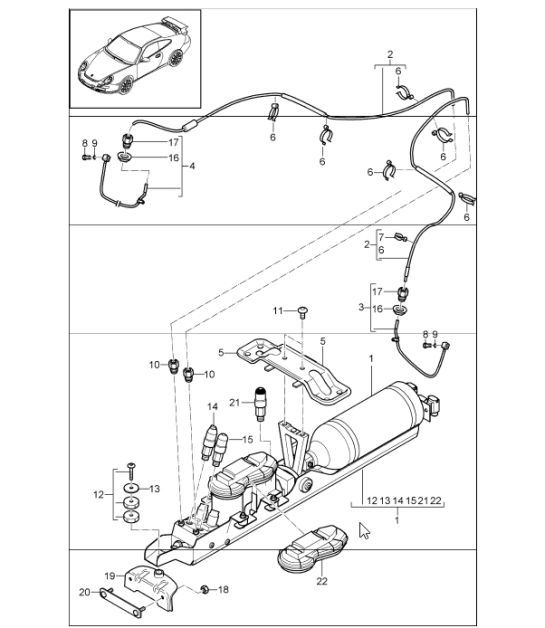 Diagram 402-03 Porsche Macan (95B) MK1 (2014-2018) Front Axle, Steering 