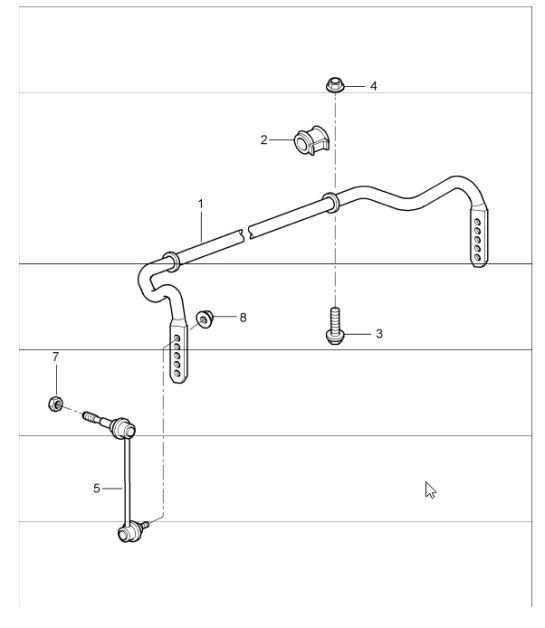 Diagram 402-05 Porsche Macan (95B) MK1 (2014-2018) Front Axle, Steering 