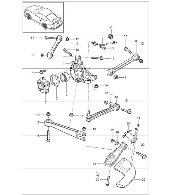 Diagram 501-00 Porsche Cayman 987C / 981C (2005-2016) Rear Axle
