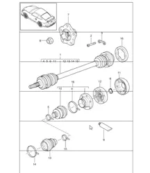 drive shaft and wheel hub 997 GT3 2007-11