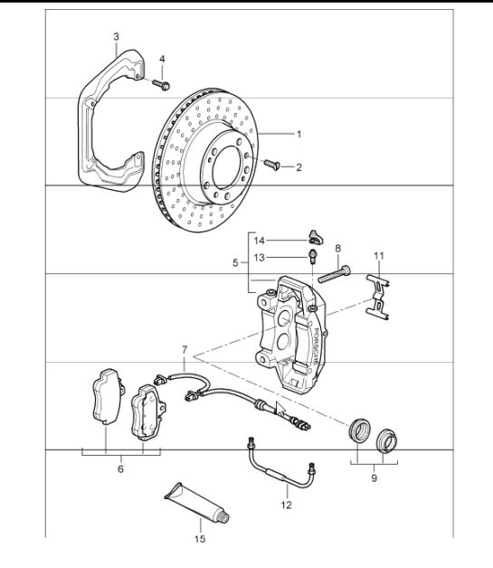 disc brake rear axle 997 GT3 2007-11