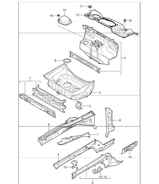 Diagram 801-10 Porsche 356 (1950-1965) Body