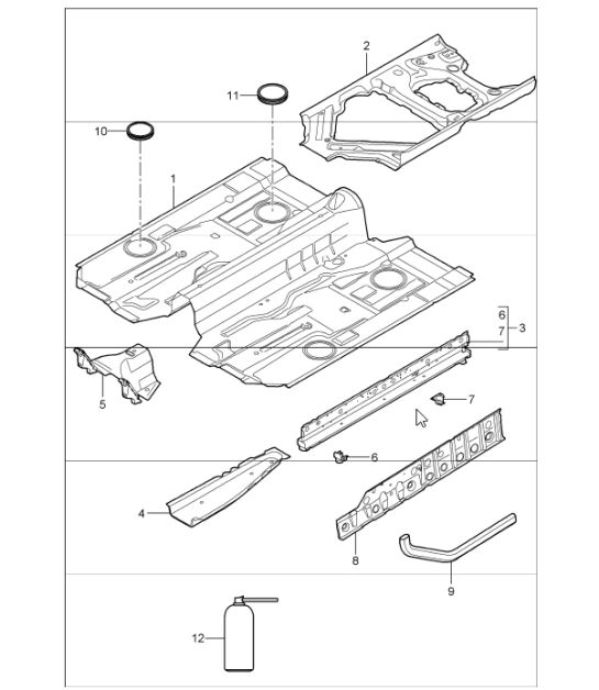floor centre 997 GT3 2007-11