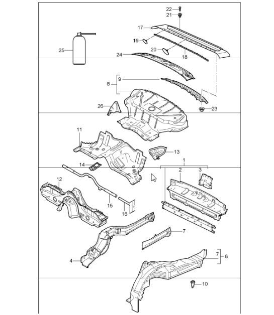 Diagram 801-35 Porsche Macan (95B) MK1 (2014-2018) Body