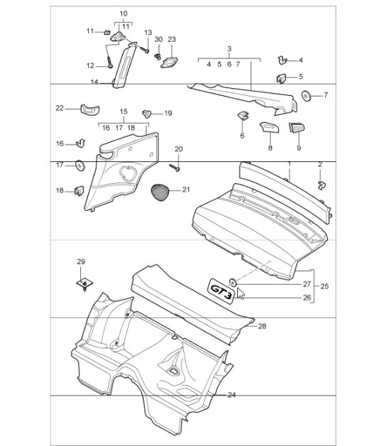 linings rear 997 GT3 2007-11