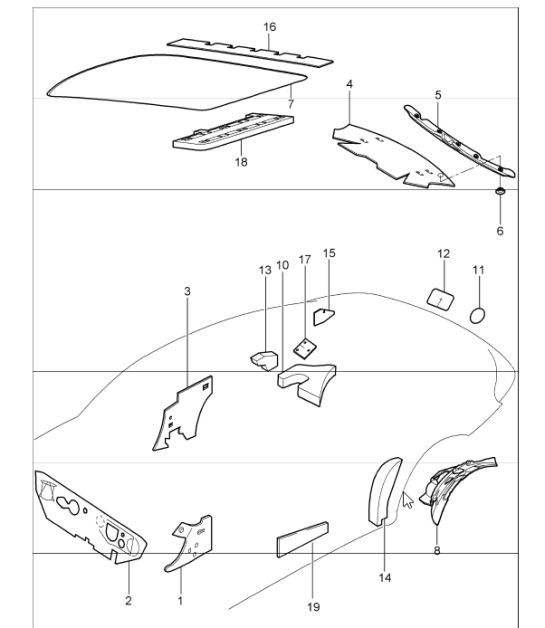 Diagram 807-15 Porsche 997 (911) MK2 2009-2012 Body