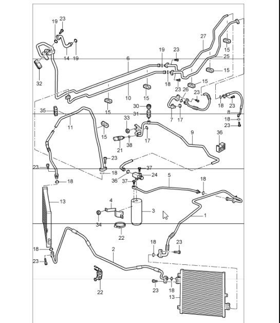 Diagram 813-25 Porsche Boxster 986 2.7L 2003-04 Body
