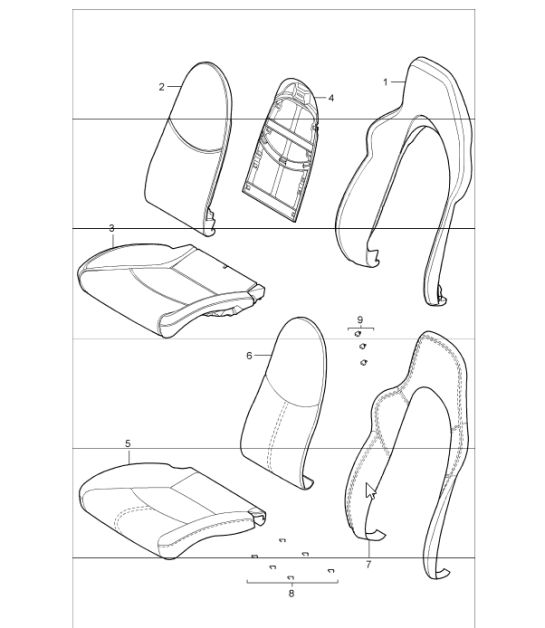 foam part, cover, sports seat 997 GT3 2007-11