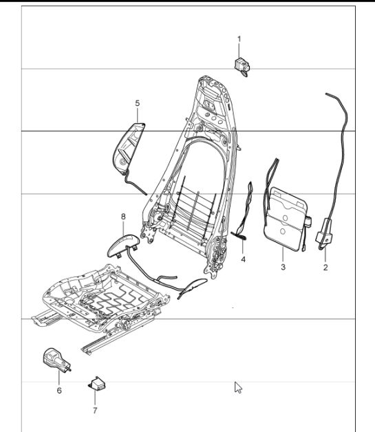 lumbar support, sports seat 997 GT3 2007-11