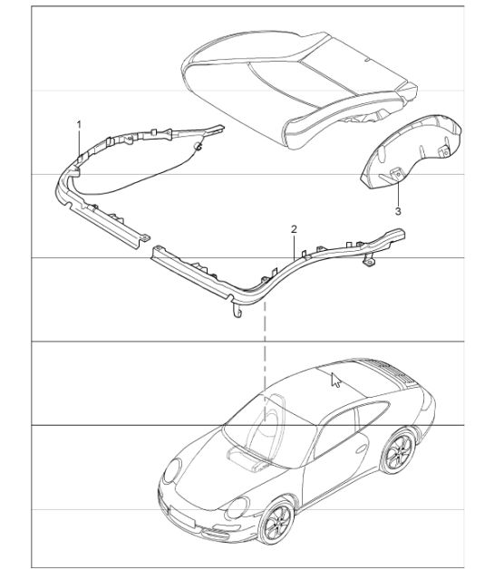 cushion carrier, sports seat, frame and seat cushion 997 GT3 2007-11
