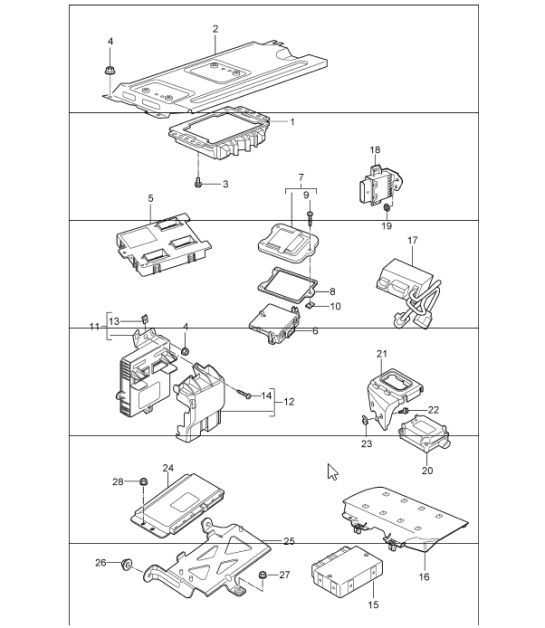 Diagram 901-03 Porsche Macan (95B) MK1 (2014-2018) Electrical equipment