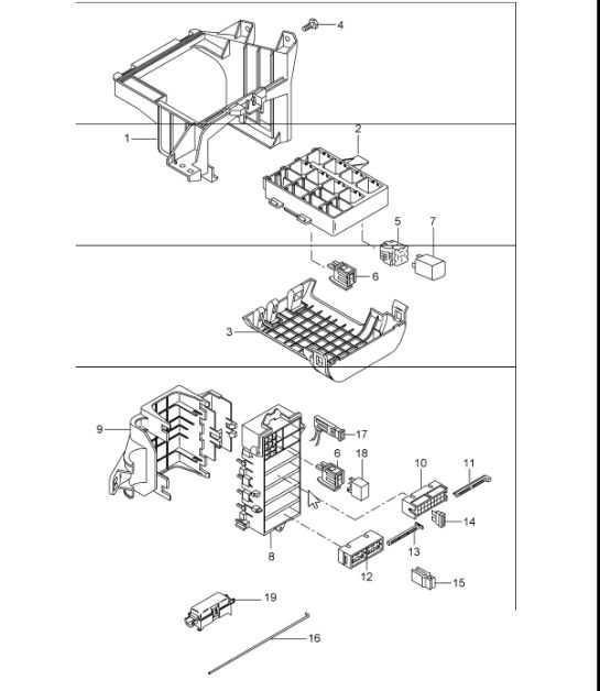 central electrical system, dashboard 997 GT3 2007-11