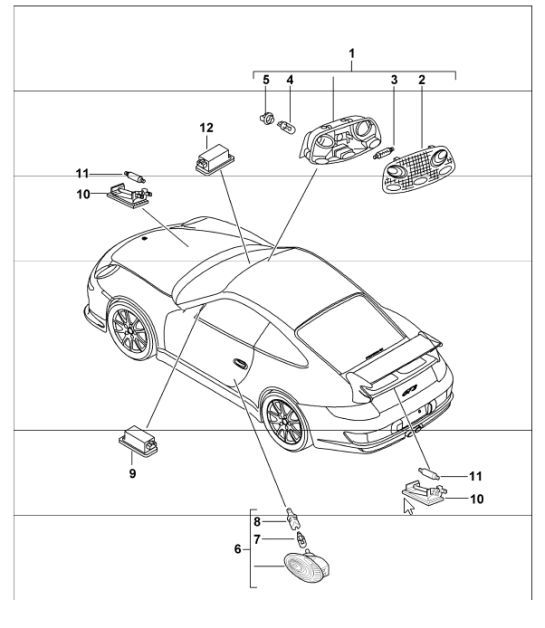 Diagram 903-04 Porsche Boxster 986/987/981（1997 年 - 2016 年） 电子设备