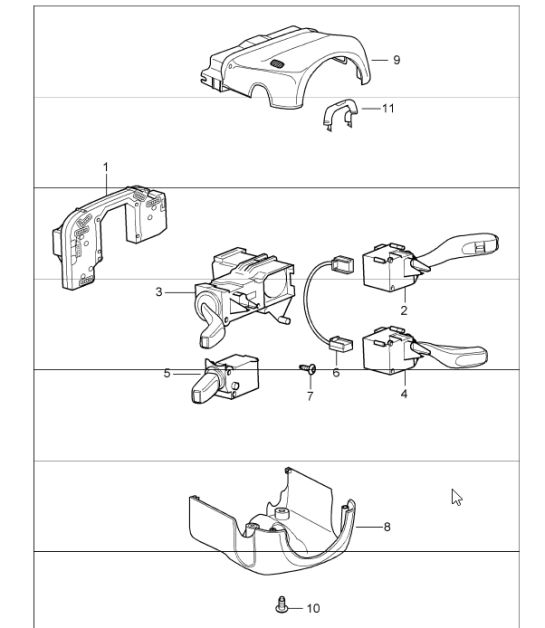 steering column switch 997 GT3 2007-11