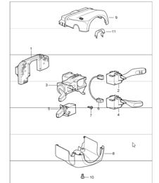 steering column switch 997 GT3 2007-11