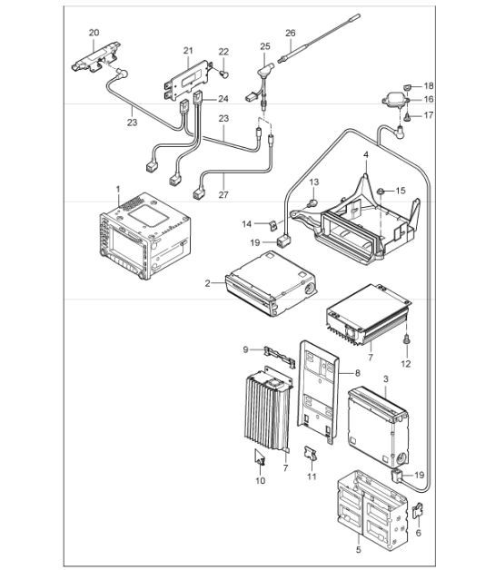 Diagram 911-00 Porsche 996 (911) (1997-2005) Electrical equipment