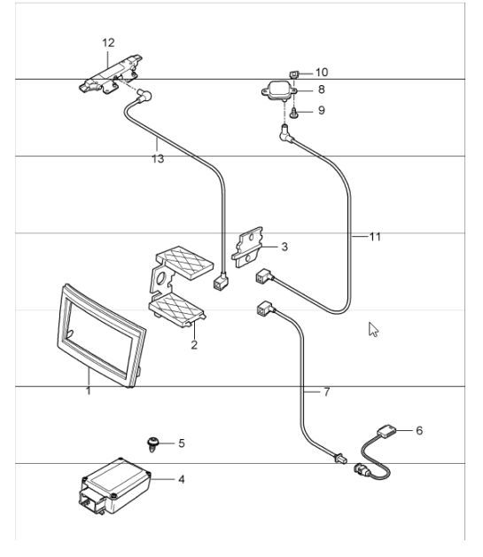 Diagram 911-02 Porsche Cayman T 718 2.0L Manual (300 Bhp) Electrical equipment