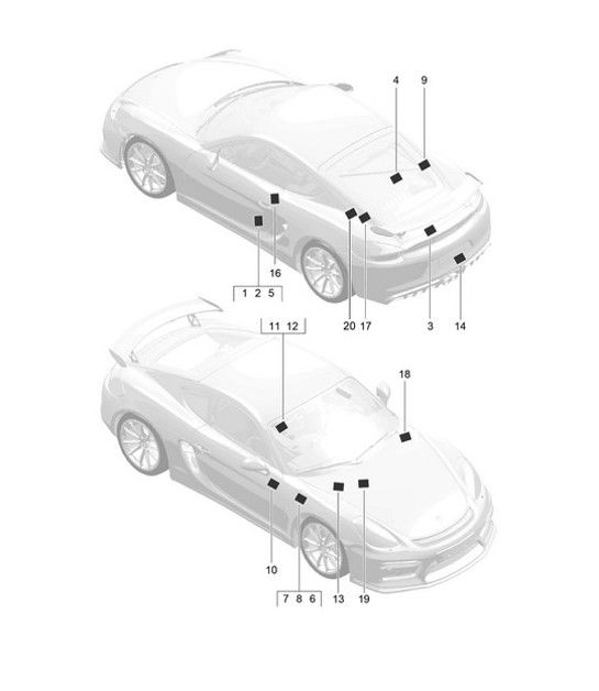 Diagram 001-005 Porsche 911 & 912 (1965-1989) Accessories & others 