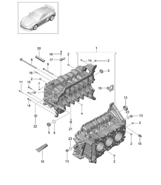 Diagram 101-005 Porsche Cayman 2.7L 987C 2006-08 Engine