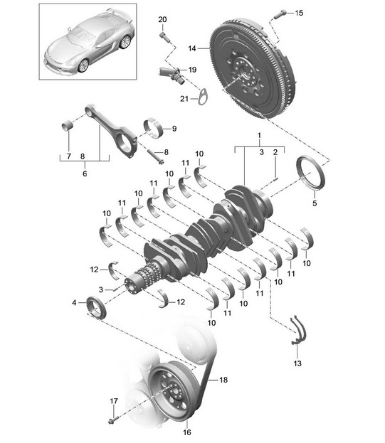 Crankshaft 981C Cayman GT4 2016