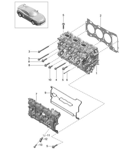 Diagram 103-000 Porsche 991 (911) MK2 2016-2019 Engine
