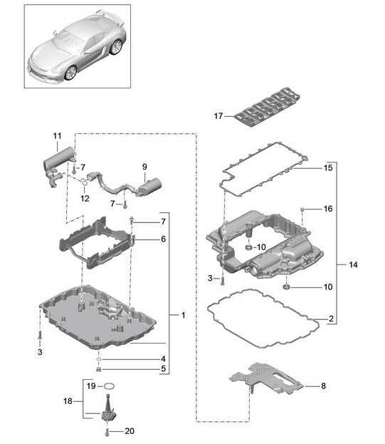 Oil sump 981 Cayman GT4 2016