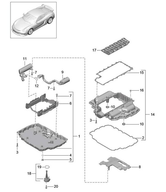 Diagram 104-002 Porsche Macan (95B) MK1 (2014-2018) Engine