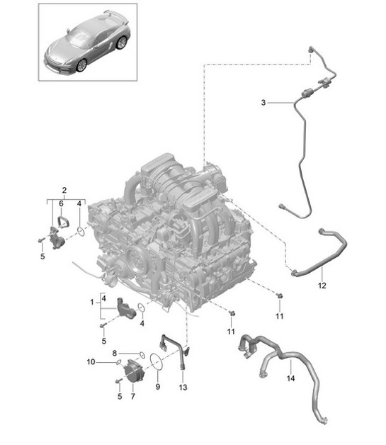 Diagram 104-010 Porsche Macan (95B) MK1 (2014-2018) Engine