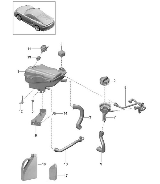 Diagram 105-020 Porsche 卡宴 9PA (955) 2003-2006 引擎