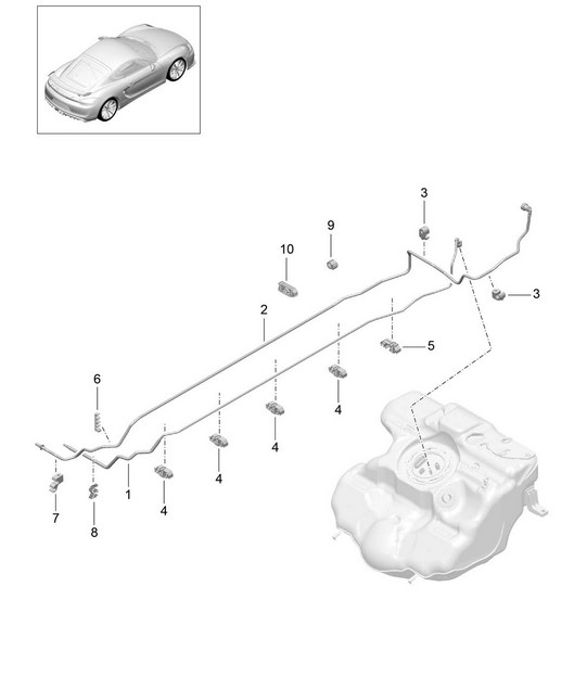 Fuel system - FRONT -  981C Cayman GT4 2016