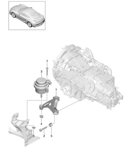 Diagram 306-000 Porsche Boxster 986/987/981 (1997-2016) Transmission