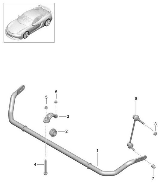 Diagram 402-005 Porsche Boxster 986/987/981 (1997-2016) Vooras, besturing 