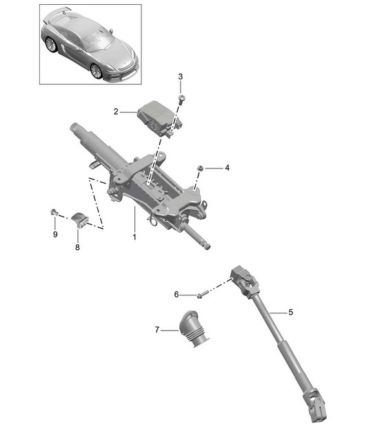 Steering column / Intermediate steering shaft  981C Cayman GT4 2016