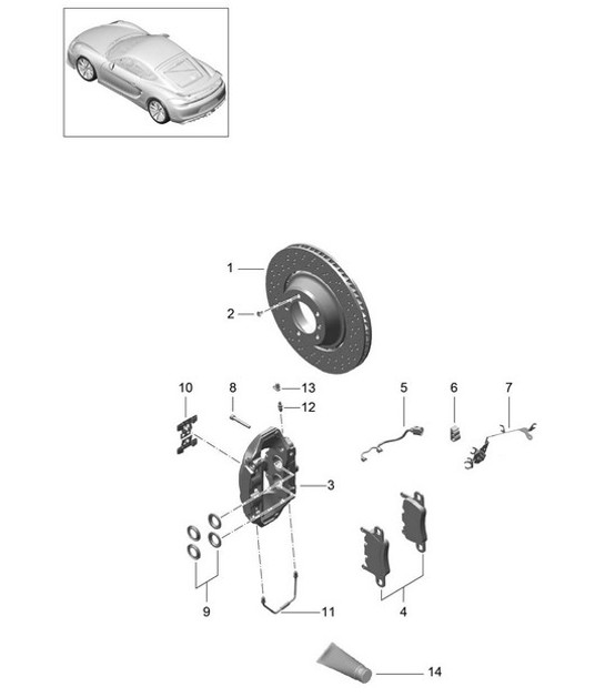Diagram 603-000 Porsche Cayenne 9PA (955) 2003-2006 Wheels, Brakes