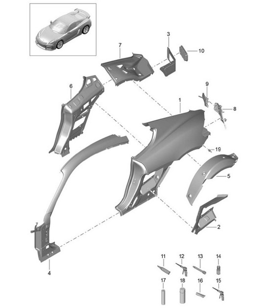 Diagram 801-050 Porsche Cayman 718C (982C) 2017>> Body