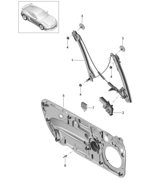 Window regulator 981C Cayman GT4 2016