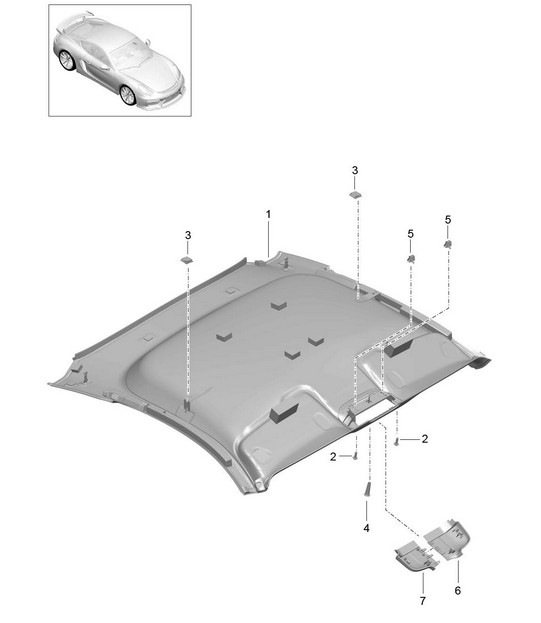 Roof trim 981C Cayman GT4  2016