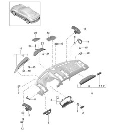 Accessories / Instrument panel trim / Upper part  981C Cayman GT4 2016